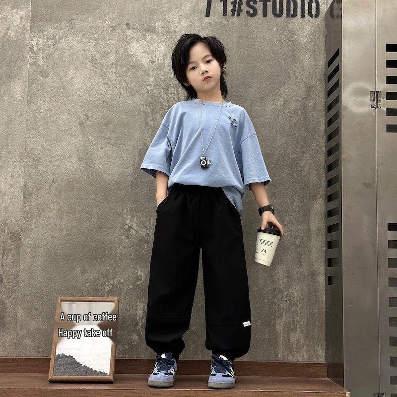 Pantaloni Jogger Patchwork Estivi per Bambini in Stile Coreano - Traspiranti, Sottili, Anti-Zanzare per Ragazzi e Ragazze.
