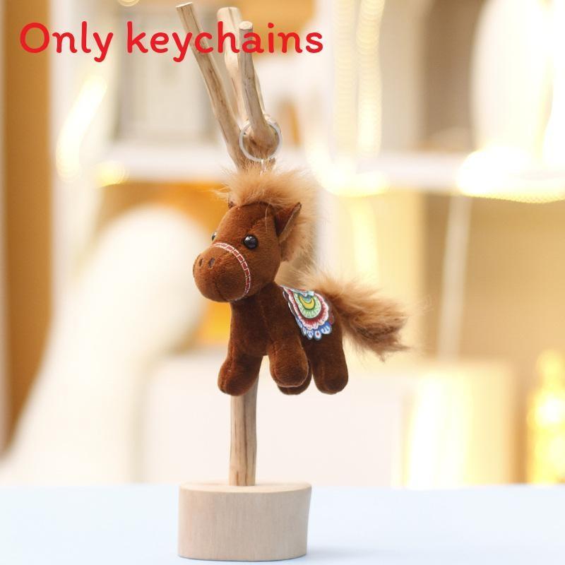 Plush Pony Toy Keychain For Kids Girls Gift Cute Animal Bag Charm With Pp Cotton Filling