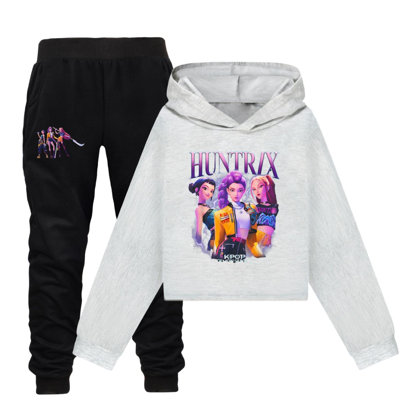 

Girls Short Cartoon Print Hoodie Fashion Suit Comfortable Casual Sweatshirt 170cm