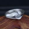Adjustable Open Ring Men Women Geometric Skull Lip Design Vintage Style Plated Statement Jewelry