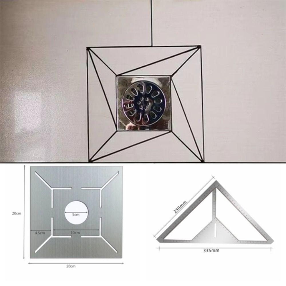 Accurate Measurement Floor Drain Locator Anti-corrosion Thick Tile Triangle Ruler Versatile Use Durable