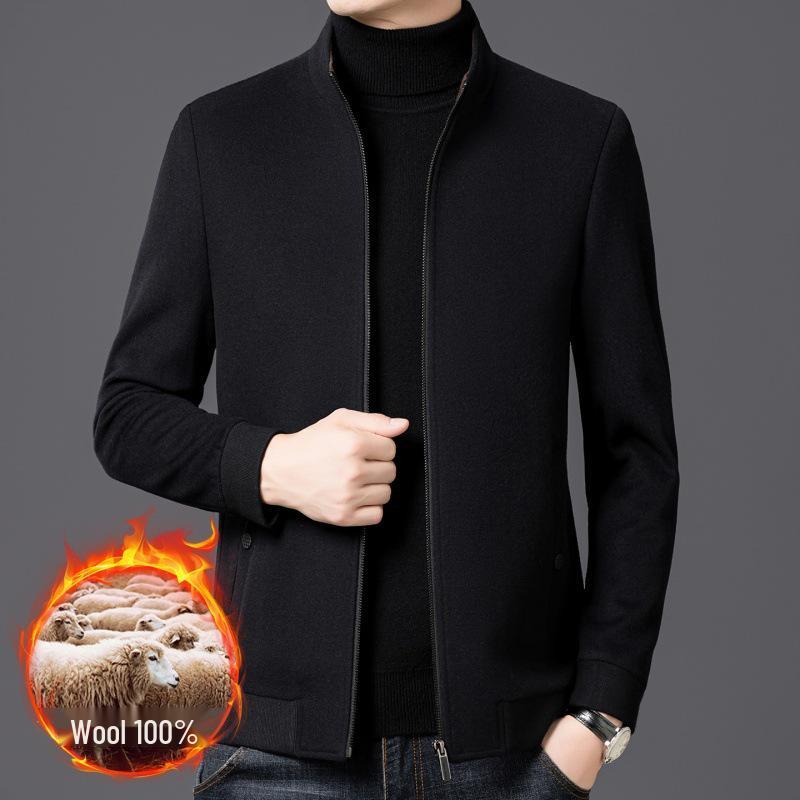 Hengyuanxiang Men's 100% Wool Double-Sided Short Coat - 2025 Autumn/Winter Edition