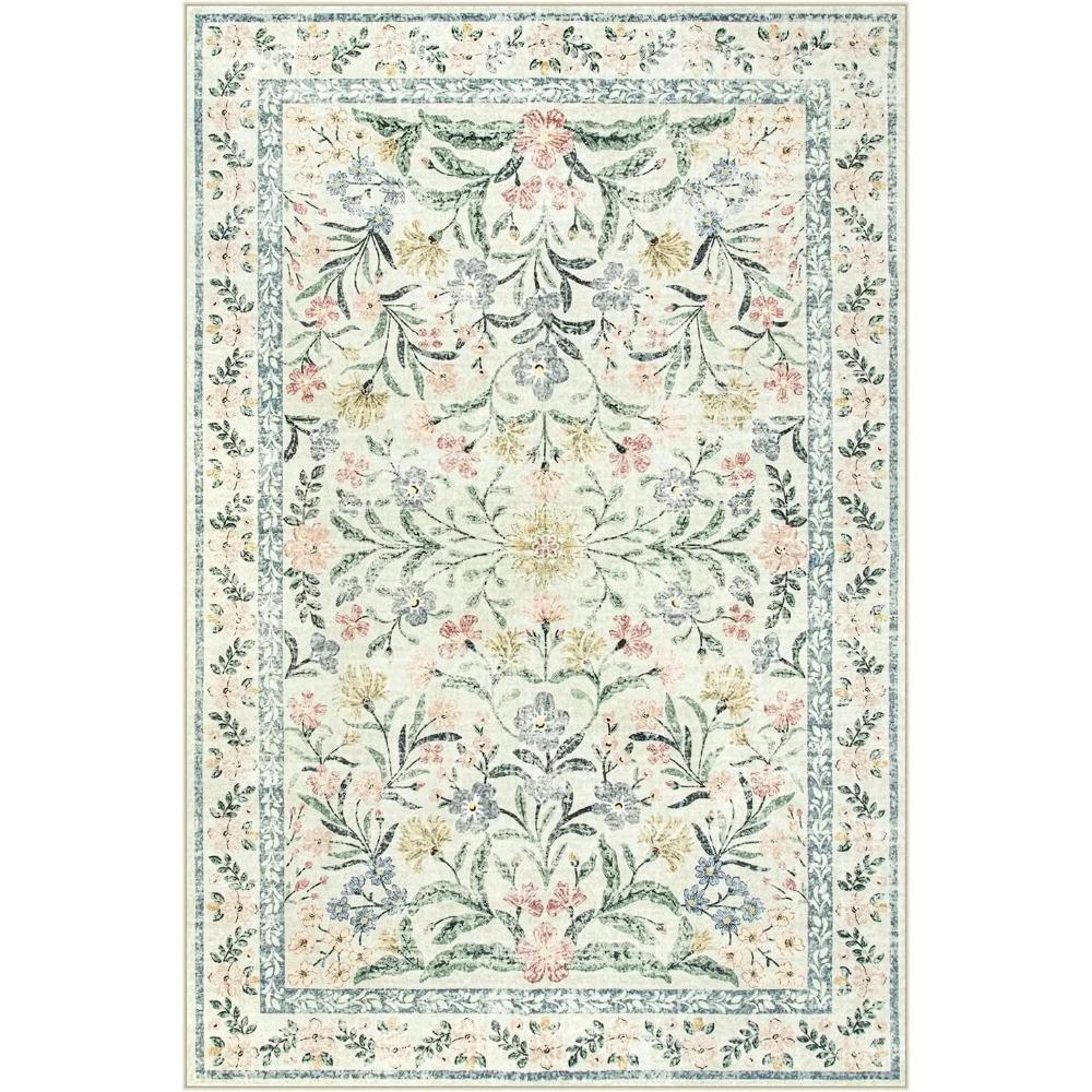 Living Room Carpet Home Decoration Flower Rug Soft Machine Washable Floor Mat Bedroom Decor Bedside Non-slip Area Rugs Foldable