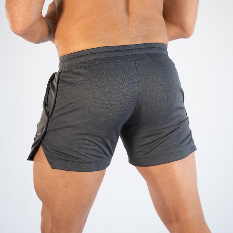 Heren Sneldrogende Elastische Hardloopshorts: Ademend, Driekwartlengte voor Marathon, Sportschool, Squats en Training.