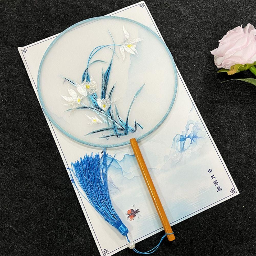 Handheld Embroidery Fan Chinese Style Silk Fan Ancient Chinese Style Fan  Home Decor
