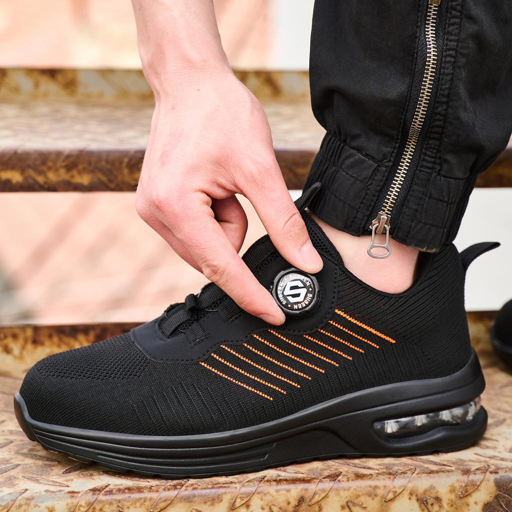 Men's Lightweight Steel Toe Safety Shoes Puncture-Protective Indestructible Work Boots Comfortable Footwear for Men