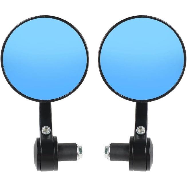 Handlebar Mirror Motorcycle 1 Pair 360° Rotating 7/8  22 Mm Handlebar Motorcycle Rearview Mirrors Handle Bar End Wide Angle Side Mirror