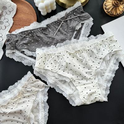 Lady Spring and Summer Love Lace Side Low Waist Briefs