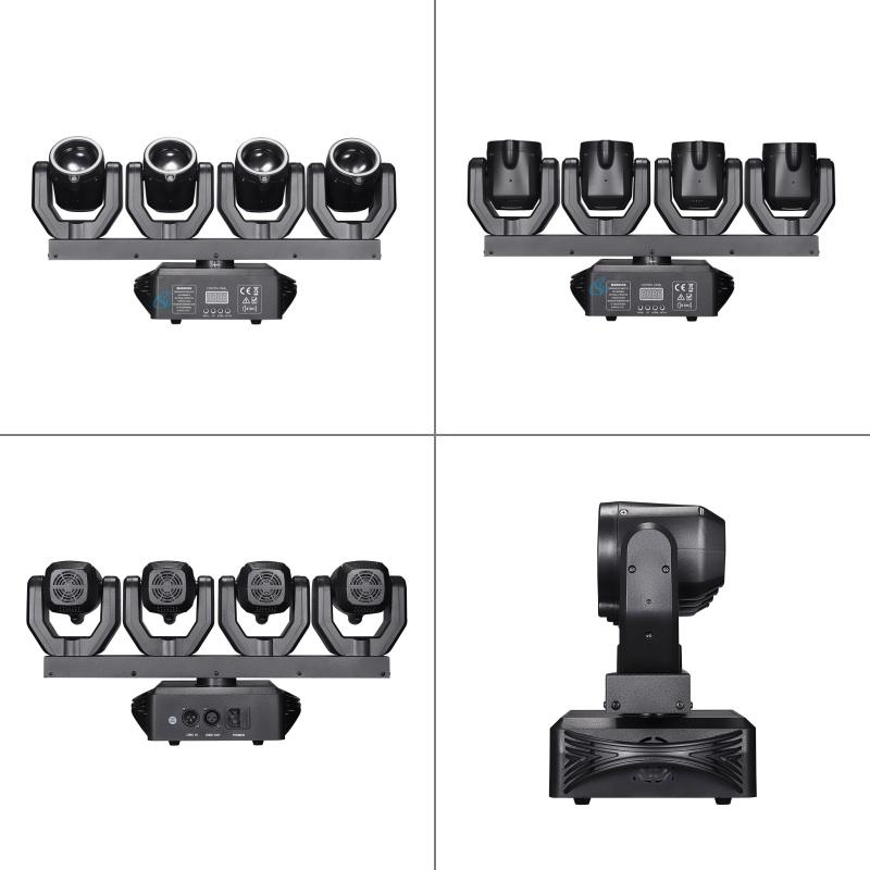 Four Head Full Color Beam Moving Head Light LED 150W RGBW DMX Controller Stage Laser Effect Light For Disco Party Wedding