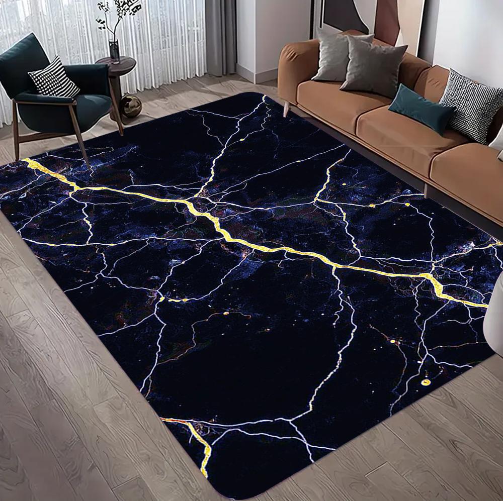 

Luxury Black Marble Carpet Living Room Decoration Home Bedroom Sofa Soft Fluffy Rugs Office Coffee Tables Foldable Floor Mats 40x60cm