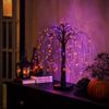 Halloween Lamp with Black Branch and Purple Orange, Home Decor Night Light for Party