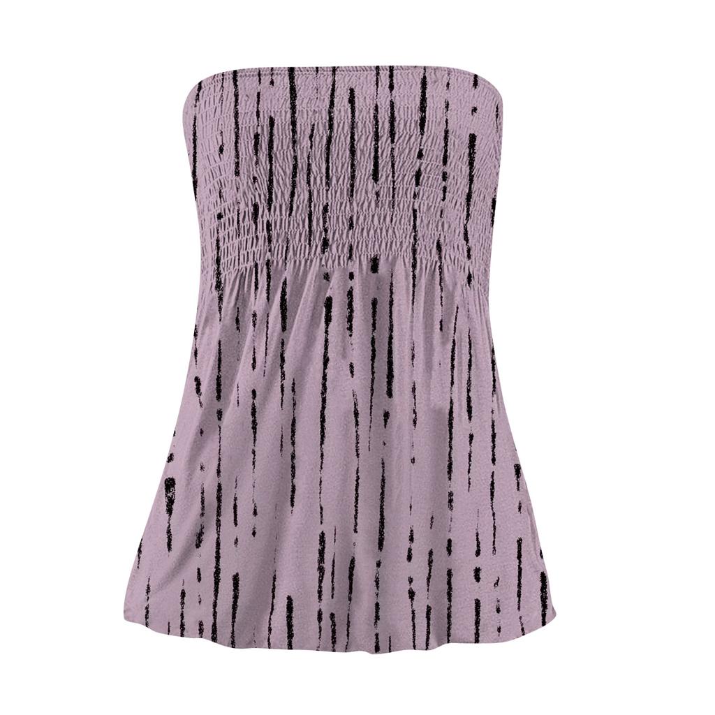 Haut T-shirt moulant tendance et sexy pour femme, sans manches, dos nu, élastique, imprimé floral