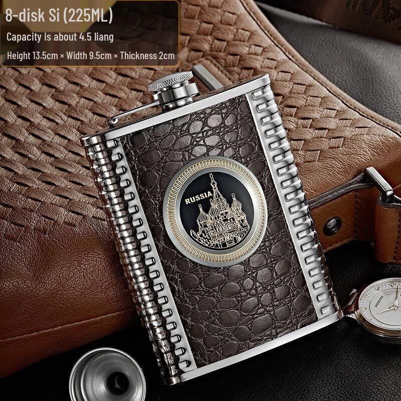Portable Russian Style 304 Stainless Steel Hip Flask