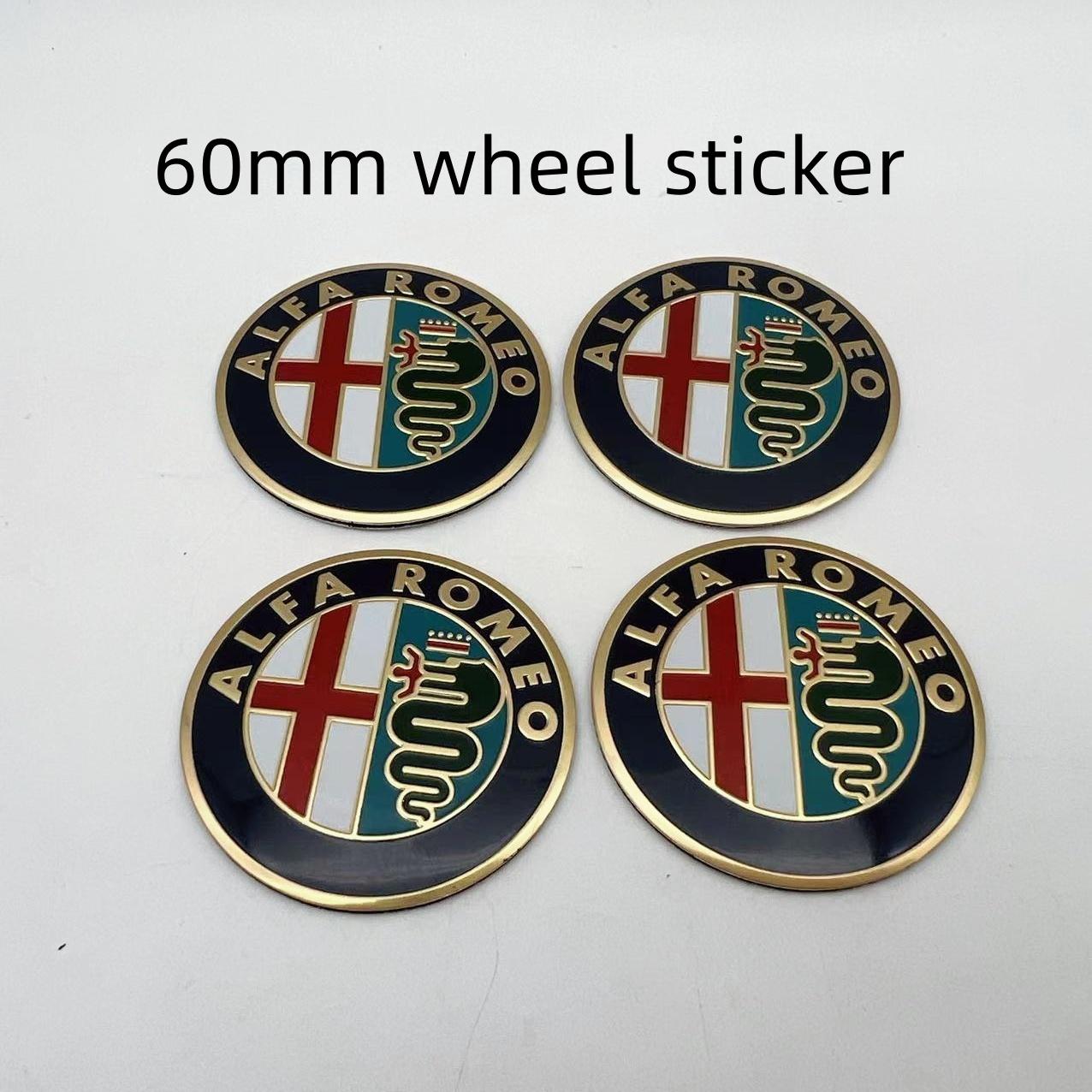 4 stuks 50mm 56mm 60mm 65mm Voor Alfa Romeo 147 156 159 Auto embleem Wielnaaf Centerkap Badge afdekkingen sticker Decals Styling