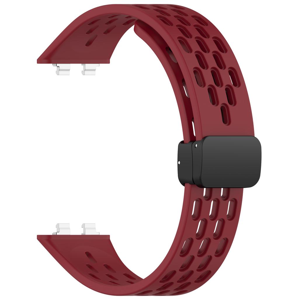 Silicone Magnetic Buckle Mesh Silicone Strap For Huawei Band 11Pro Sport Breathable Watch Band For Huawei Smart Band 11 NFC Replacement Bracelet Loop