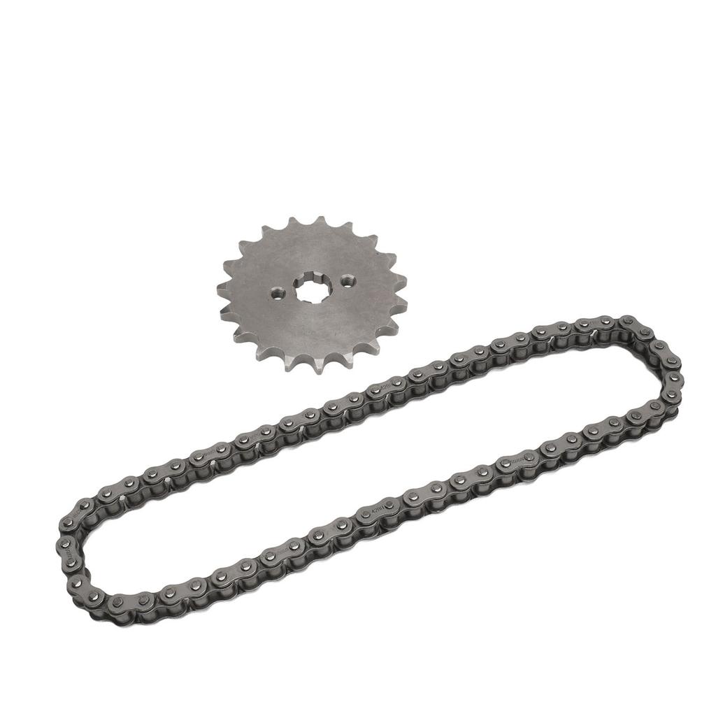 428 19T 17mm Sprocket with 428 60 Links Chain Steel High Toughness for 50cc?250cc Metal Motorcycle