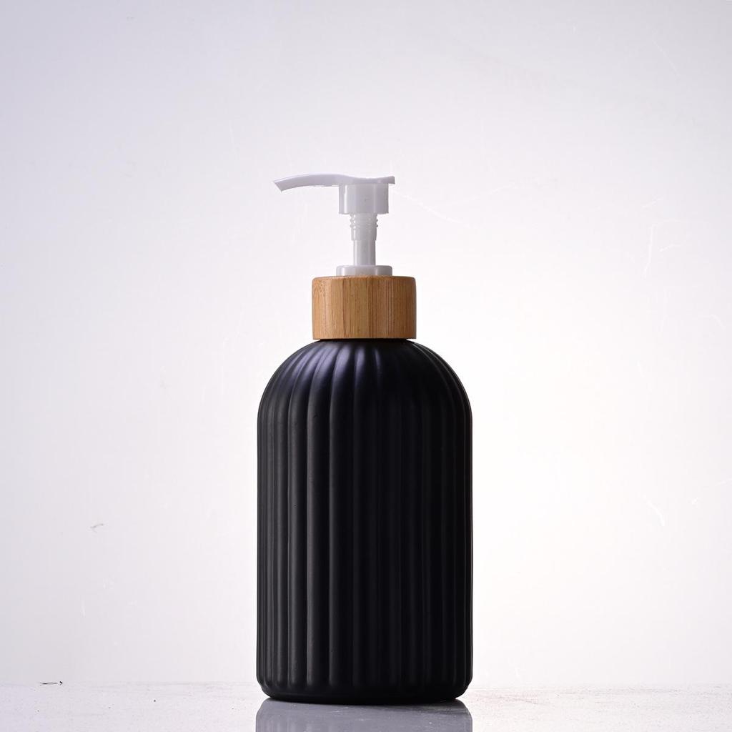 Nordic Large Capacity Vertical Stripe Glass Bottle for Hand Sanitizer, Shampoo, or Shower Gel