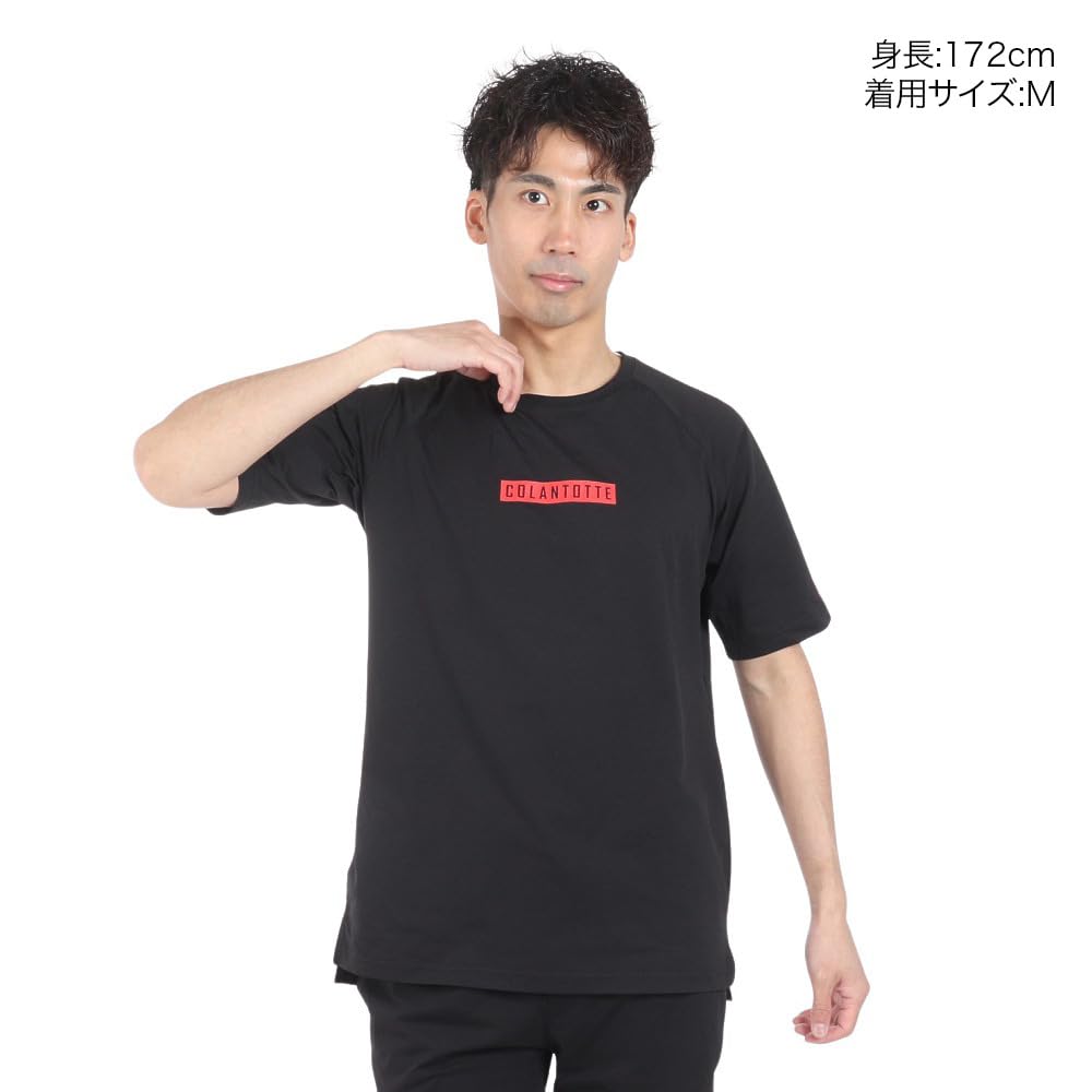 Colantotte Baseball Conditioning Shirt, Short Box Logo, DBDAC30, Quick-Drying, UV Protection (Black X Red/Large, Men's)