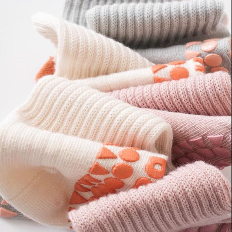 Lawadka 3 Paar/Los Baumwolle Kinder Socken Für Mädchen Jungen Einfarbig Kinder Junge Mädchen Socken Rutschfest 0-5T Lässig Baby Kleinkind Socke