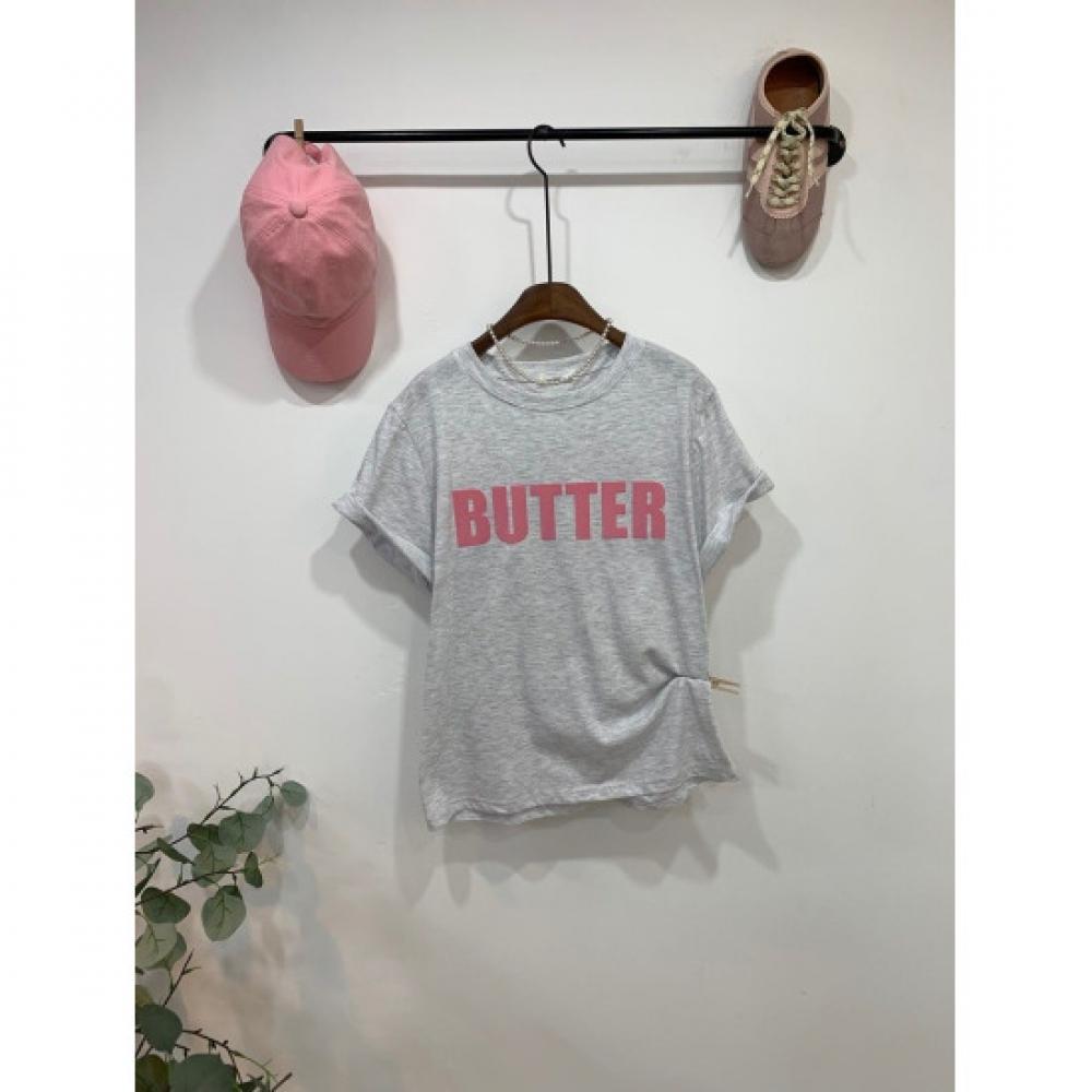 C S In The Room BuTTer leTTerIng Round neCk ShorT Sleeve T ShirT 4Color