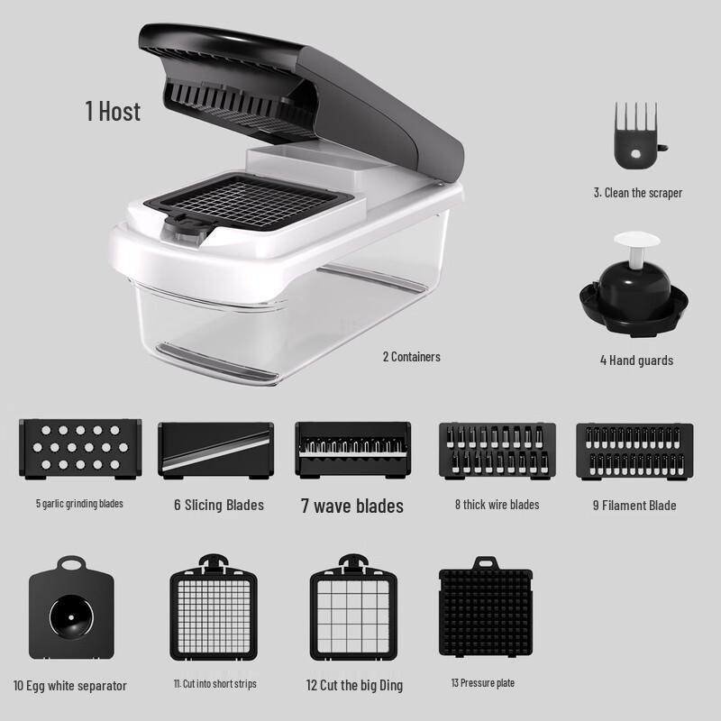 ZISIZ 13-Piece Vegetable Slicer and Dicer Set