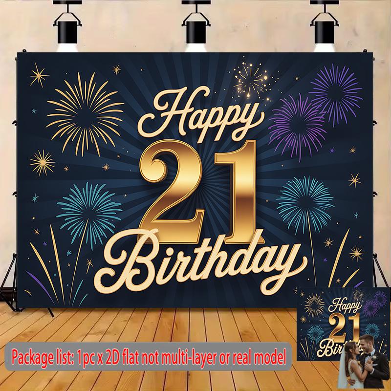 Party Backdrop Happy 21St Birthday 21St Birthday Flat Pchappy Celebrationwall Event Photo Background Front Door Decor
