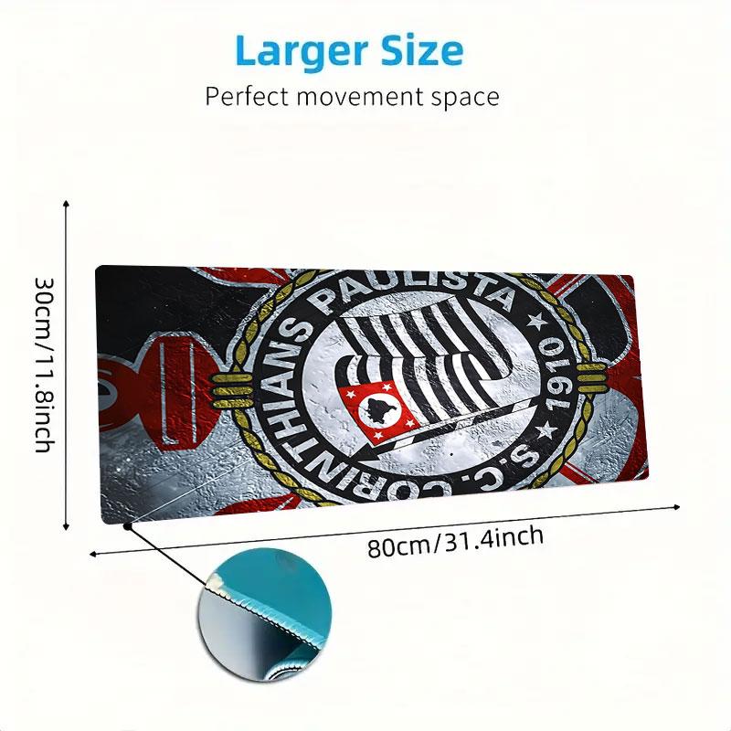 Sport Club Corinthians Paulista Mouse Pad, Large Gaming Desk Mat, Non-slip XXL Mousepad for Laptop & Tablet, Mini PC Playmat with Stitched Edges