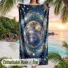 Starry Night Dreamscape 1 Theme Quick Dry Beach Towel Custom Name Text Print Large Sand Resistant Towel Beach Vacation