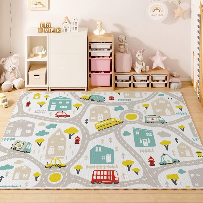 VIKAMA Children's Room Play Area Carpet Living Room Bedroom Children's Car Track Digital Puzzle Game Mat Baby Play Crawl Mat