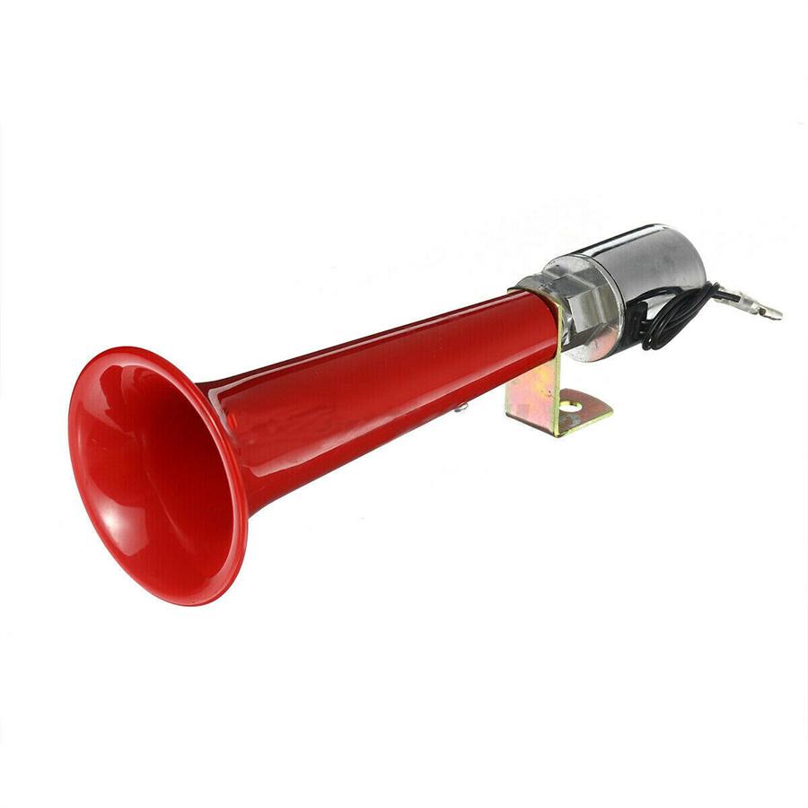 Red 180dB Super Loud Air Horn Trumpet For Car Truck Boat Train 12V 24V Universal
