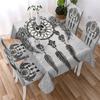 Blue Skull Tablecloth Gothic Tablecloth Black and White Watercolor Decorative Tablecloth Washable Stain Proof Tablecloth