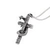 Vintage Ancient Snake Wrapped Cross Ins Retro Europe and America Rap Hip Hop Men and Women Clavicle Chain Stylish Titanium Steel Necklace