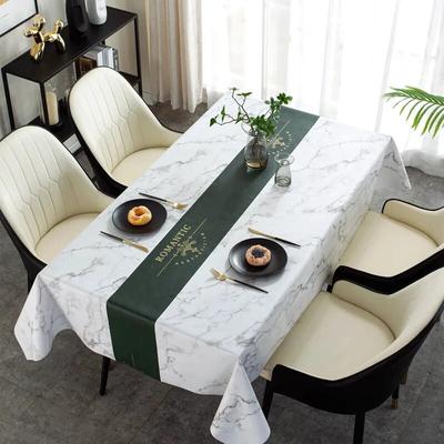 Marble Leather Pattern Waterproof Oil Resistant and Washable Tablecloth
