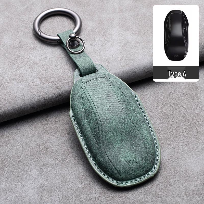 Suede Key Case for Zeekr L7 - Car Key Bag with Buckle for Interior Mod Accessories