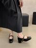 French Retro Square Toe Mid-Heel Mary Jane Shoes for Women - Elegant Spring & Autumn Style with a Chunky Heel and Fairy Aesthetic