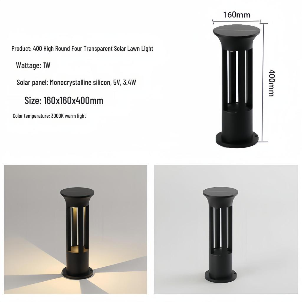 Solar-Powered LED Garden Lawn Lights - Waterproof, Modern, Outdoor Courtyard Lighting