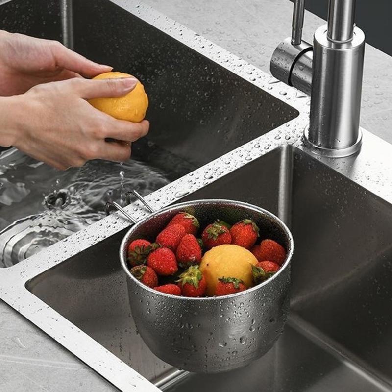 Stainless Steel Sink Drain Strainer Basket Multifunction Kitchen Food Catcher Vegetable Fruit Colander For Filter Kitchen Waste