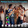 2 Kablosuz Mikrofonlu Karaoke Makinesi, Ev Partisi Dış Mekanlar İçin Taşınabilir Bluetooth 5.3 Karaoke Hoparlörü, Yankı Ayarlı Yetişkinler İçin PA Sistemi