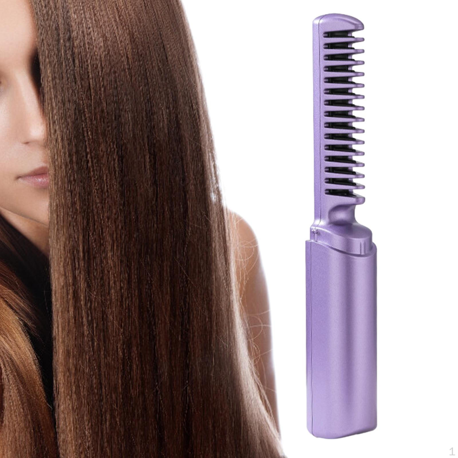 

Hair Straightening Brush with Adjustable Heat Levels for Travel Фіолетовий