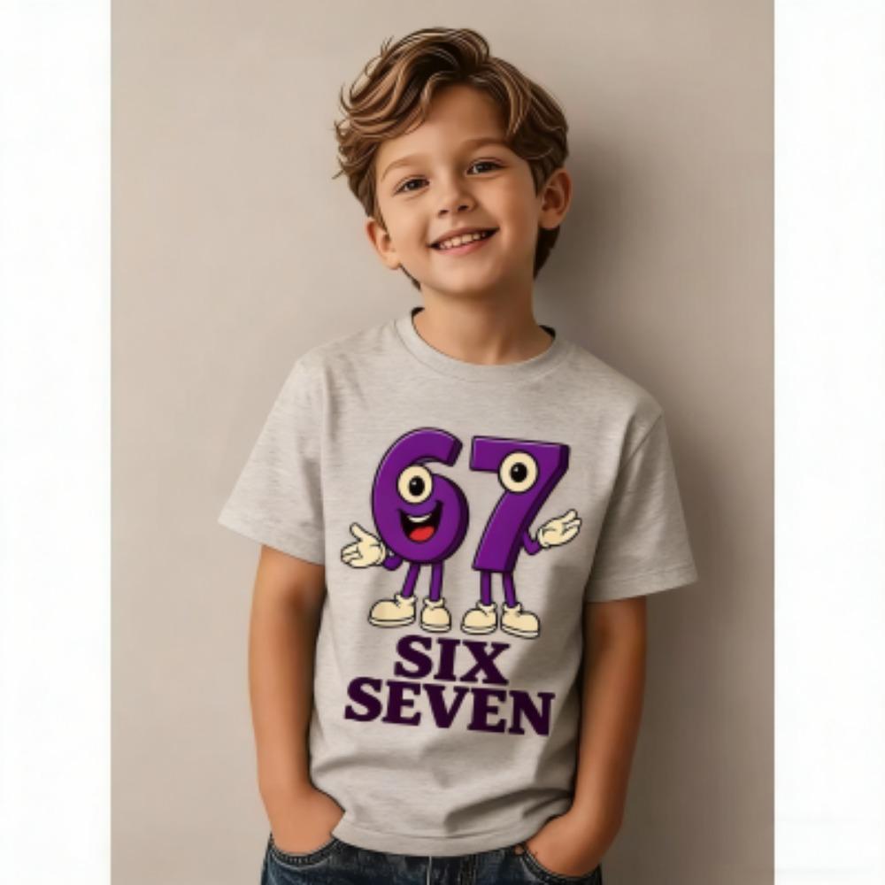 Summer 67 Six Seven Print Men's T-Shirts Fashion Street Short-Sleeve Outdoor Casual Tops for Men's and Women's Tees Top