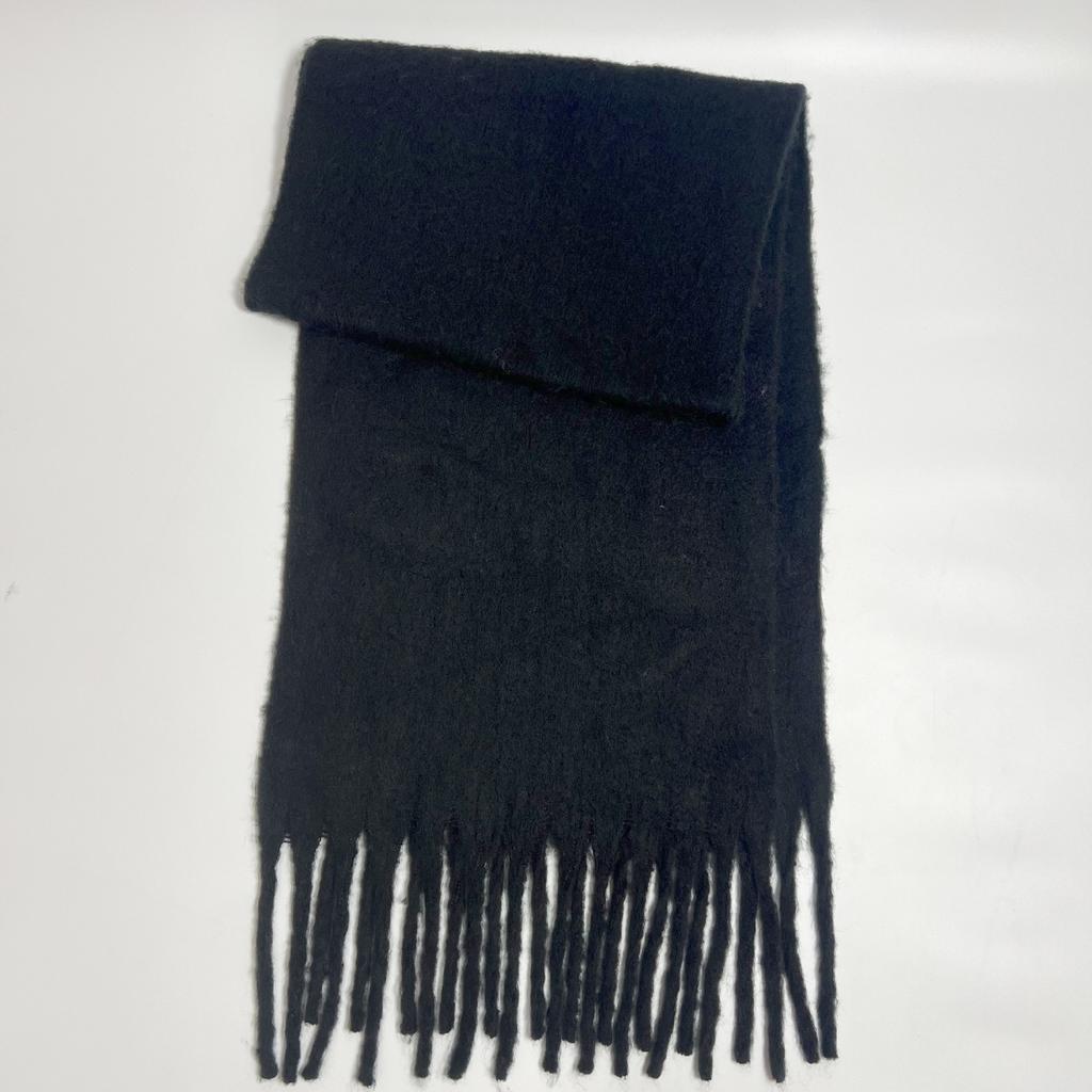 Versatile mohair solid color scarf women's winter thickening simple warmth enlarged shawl scarf