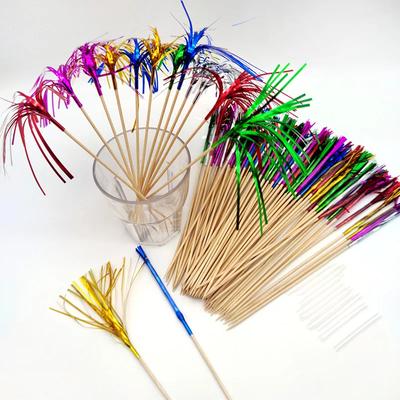 40 Stück Einweg Signatur Holz Regenbogen Feuerwerk Obst Dessert Gabel Hochzeit Geburtstagsfeier Cocktail Getränke Dekoration