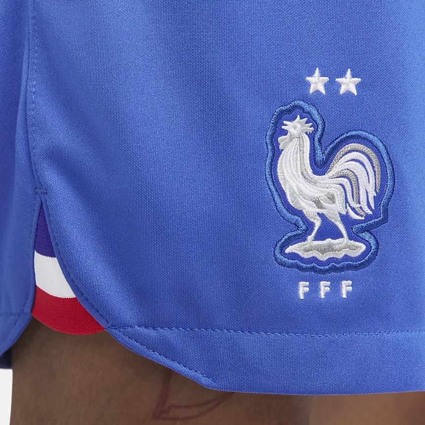 Nike FFF France National Team Soccer Shorts Logo Print Elastic Waist Straight Leg Mid Rise Casual Shorts Men shorts Blue DN0730-480