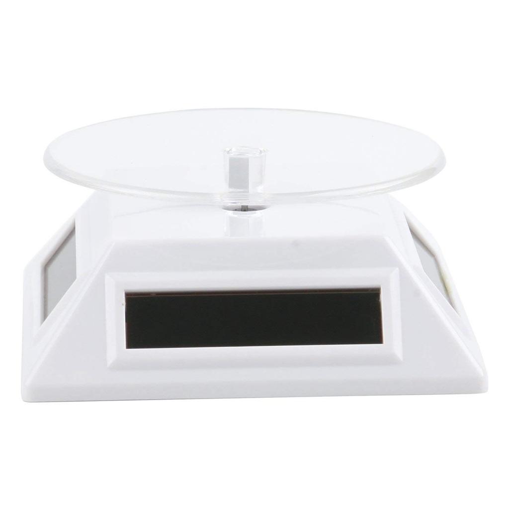 ABWR-White Solar/Battery Powered Rotating Stand Product Display Art Jewellery Exhibition Photography