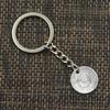 Fashion 30mm Key Ring Metal Key Chain Keychain Jewelry Antique Bronze   Plates Never Never Give Up 20x20mm Pendant