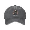 Black Cat Portrait Washed Baseball Cap Unisex Cotton Adjustable Outdoor Trucker Hat