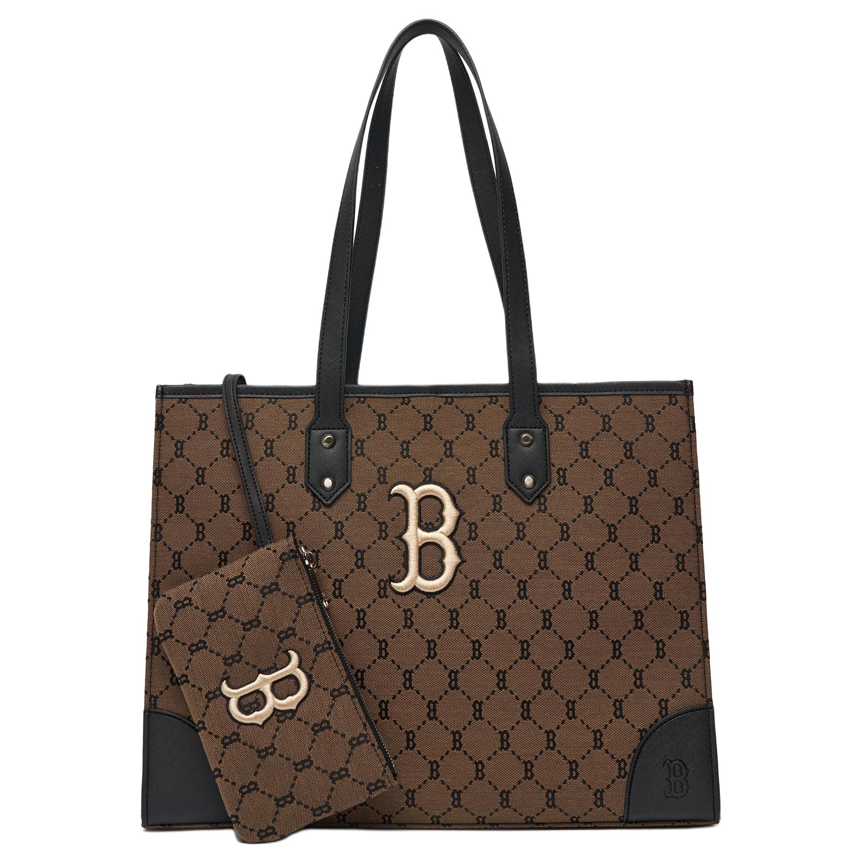 

MLB Monogram Series Vintage Allover Print Embroidered Polyester Tote Bag Unisex Tote Bag Dark-Brown Mocha 3AORL021N-43BGD Dark Brown Mocha