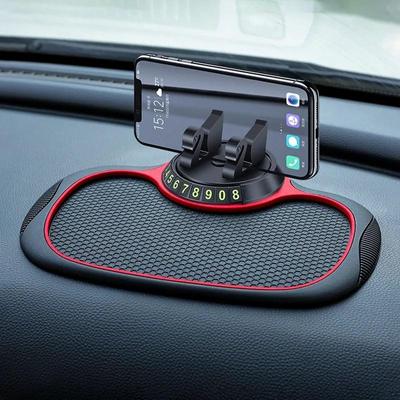 Covoraș anti-alunecare multifuncțional 3 în 1 Suport auto pentru telefon Suport pentru plăcuță de înmatriculare pentru mașină Suport telefon anti-alunecare pentru bord