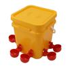 Automatic Chicken Waterer Cup with 12L Handheld Barrel Poultry Drinking Equipemnt for Goose Duck Bucket + Conjoined Red Bird Bowl+ Black Screws