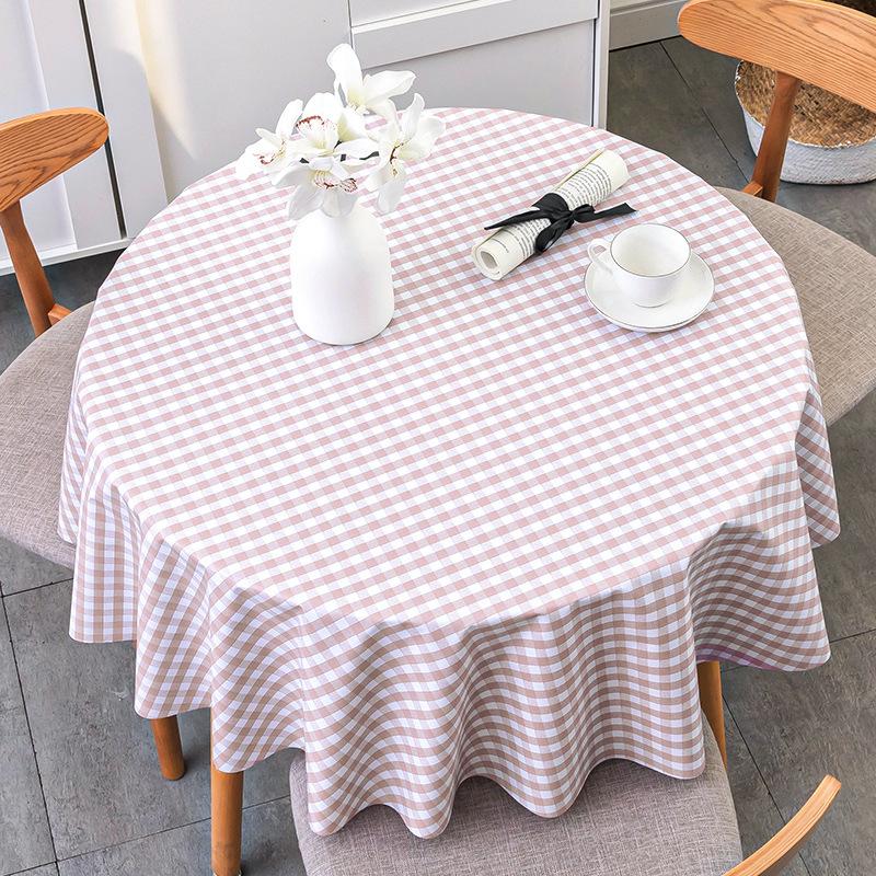 Pvc Waterproof Table Cloth Oil Proof Wipeable Round Tablecloth Print Table Cover Desk Cloth For Kitchen Garden Dining  Wedding